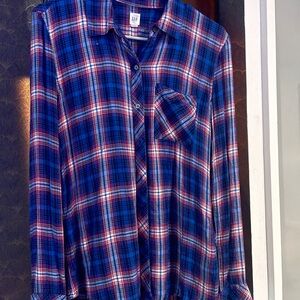 This is Gap blue with red and white stripes. Soft as butter very light weight